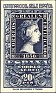 Spain 1950 Spanish Stamp Centenary 20 PTA Blue Edifil 1081. Spain 1950 1081 Queen Isabel II. Uploaded by susofe